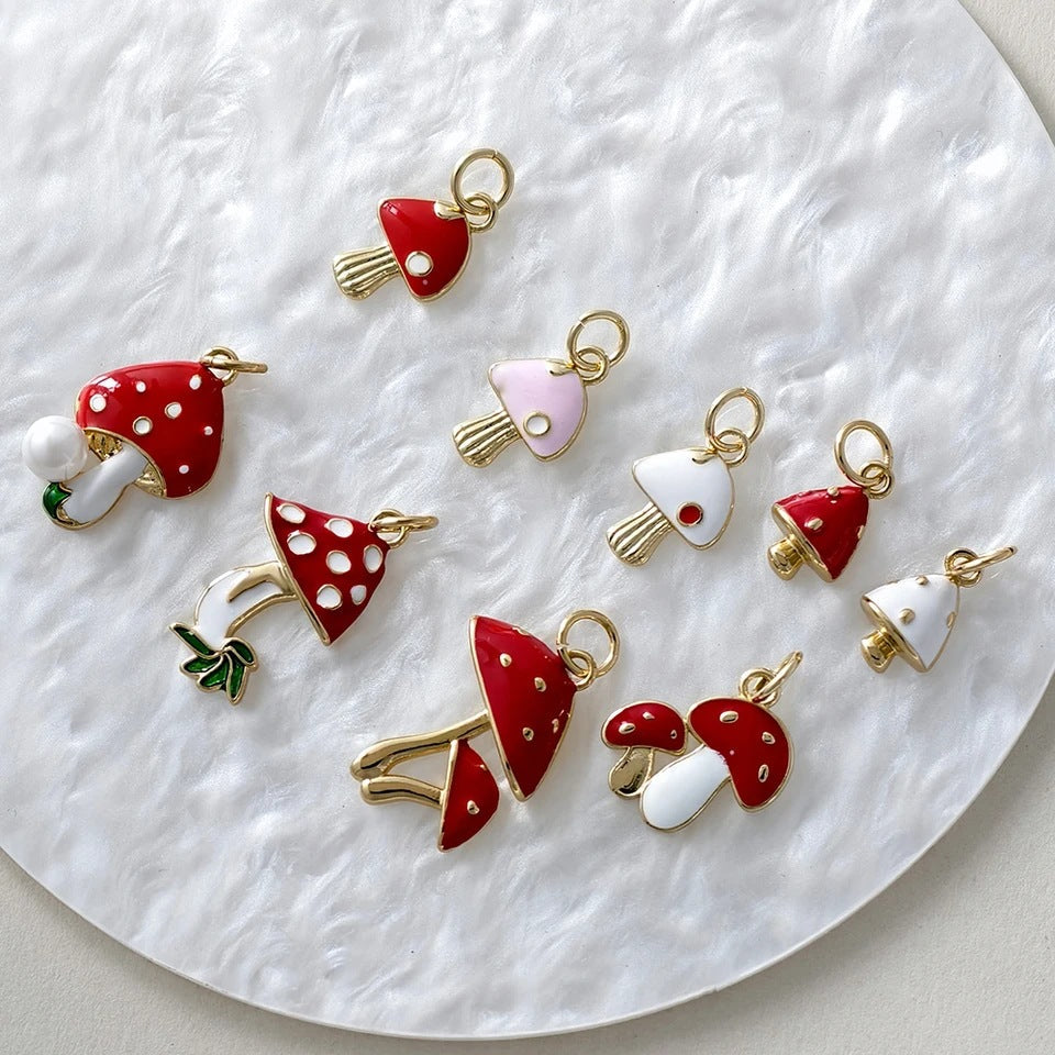 Cool Cute Delicate Red Mushroom Copper Bracelets