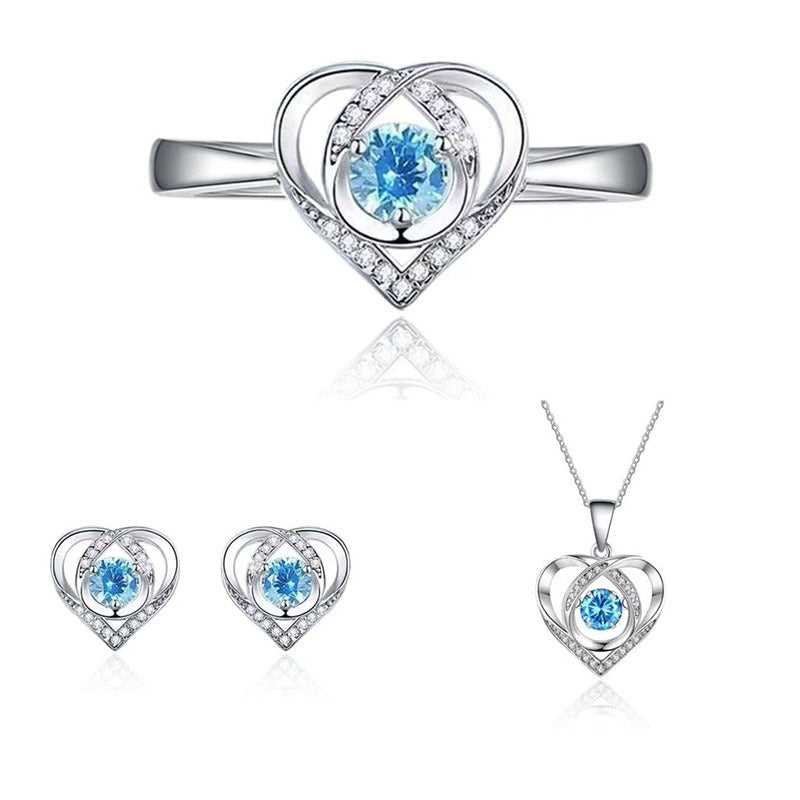 Imitation Moissanite Three-piece Zircon Temperament Ear Earrings