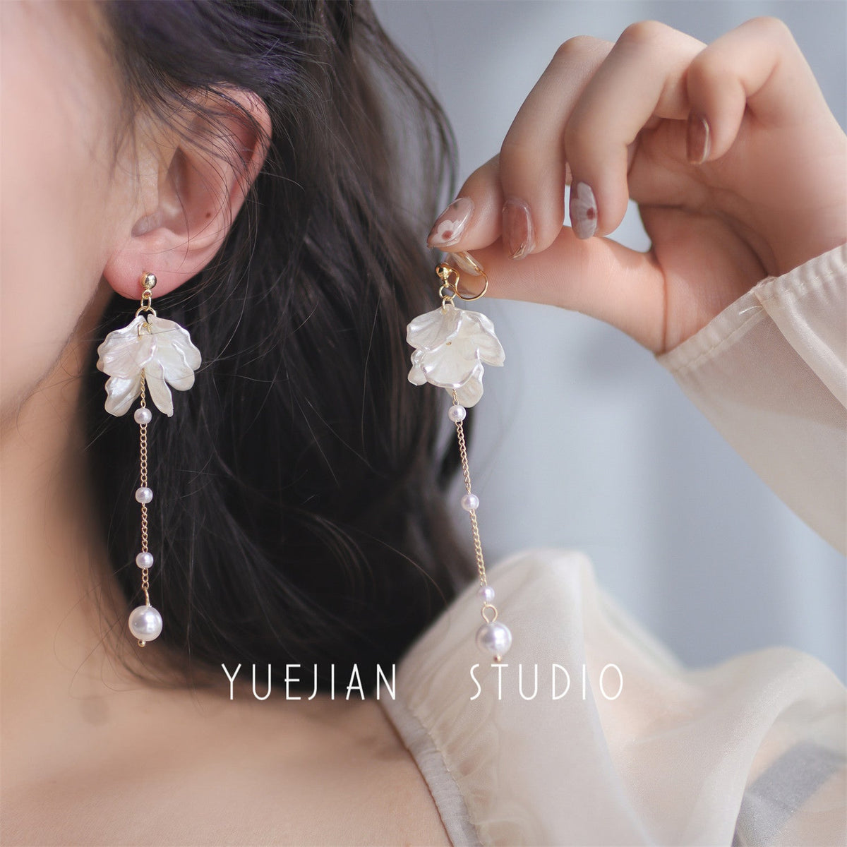 Women's Shell Imitation Pearl Tassel Trendy Cold For Simple Stud Earrings