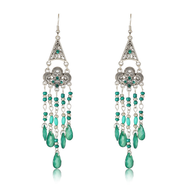 Long Female Daisy Pattern Water-drop Eardrops Earrings