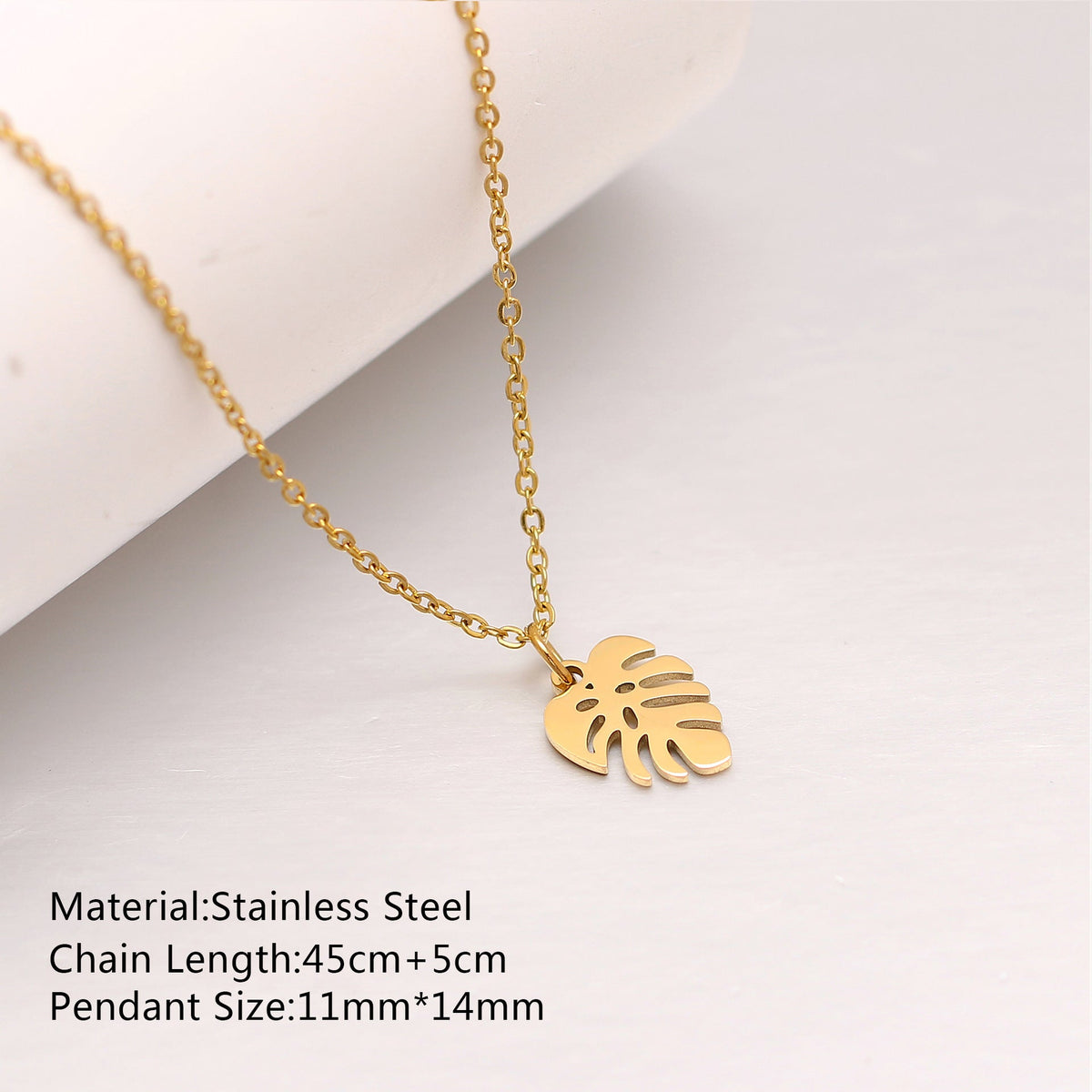 Women's Steel Simple Butterfly Clover Lucky Lotus Mushroom Clavicle Chain Color Necklace