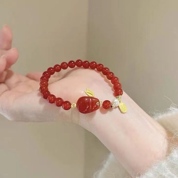 Life Bunny Red Jade Hare Female Lucky Beads Rabbit Zodiac Bracelet