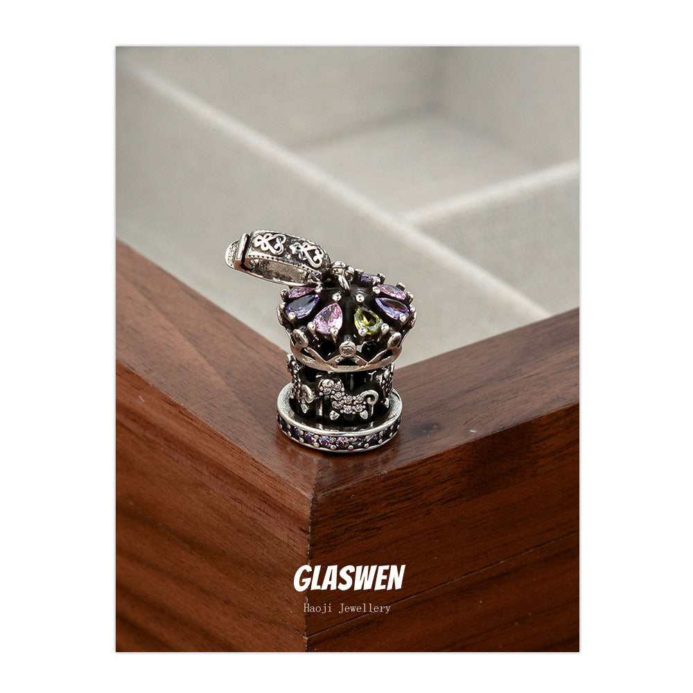 Zircon Carousel Hip Hop Design High Pendants