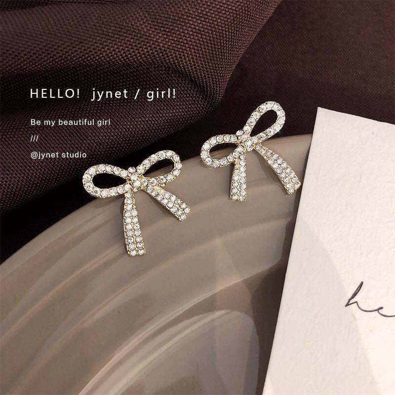 Women's Full Diamond Sier Summer Niche Vertical Stud Earrings