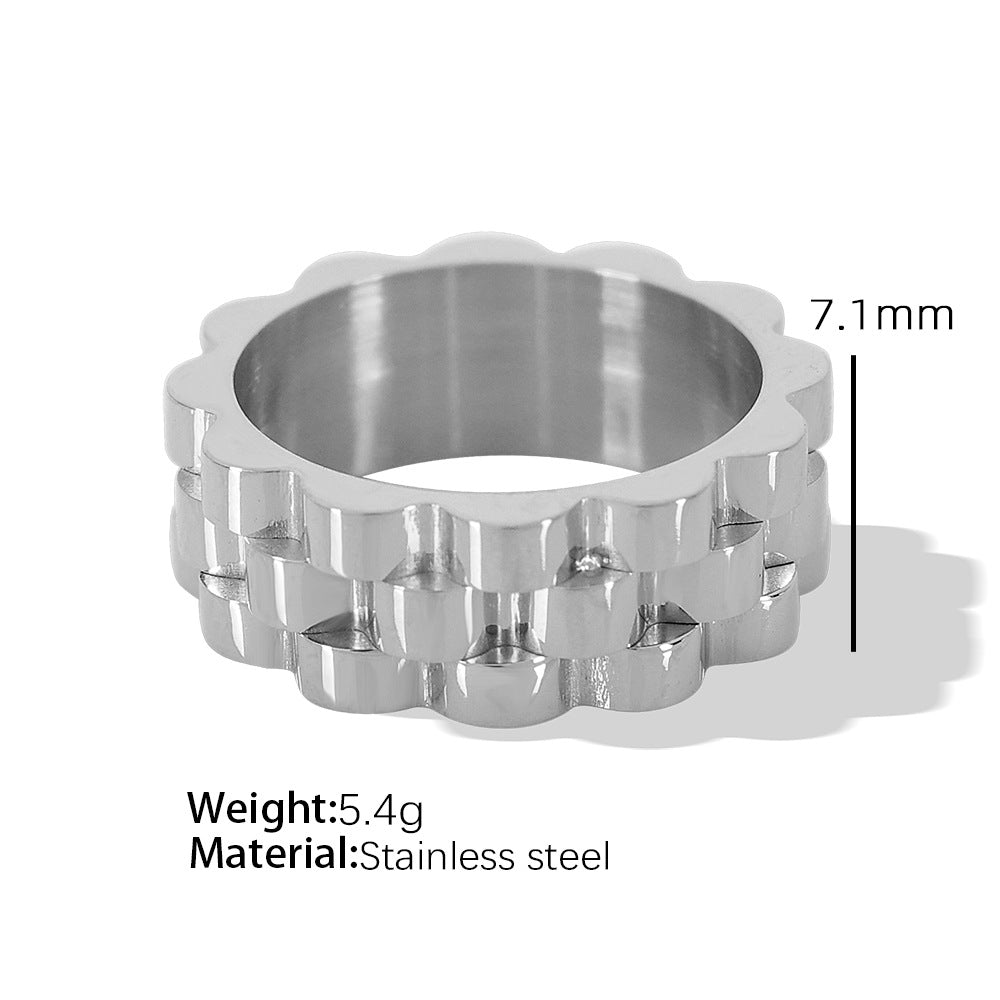 Strap Pattern Titanium Steel Gold Plated Creative Bracelets