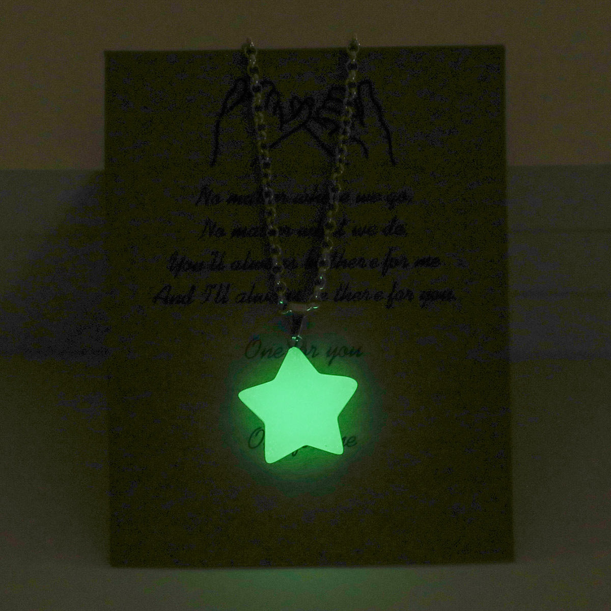 In The Dark Night Green Star Necklaces