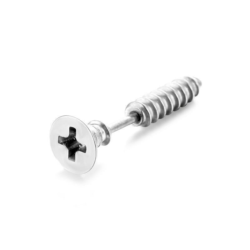 Classy Stainless Steel Cross Screw Piercing Rings