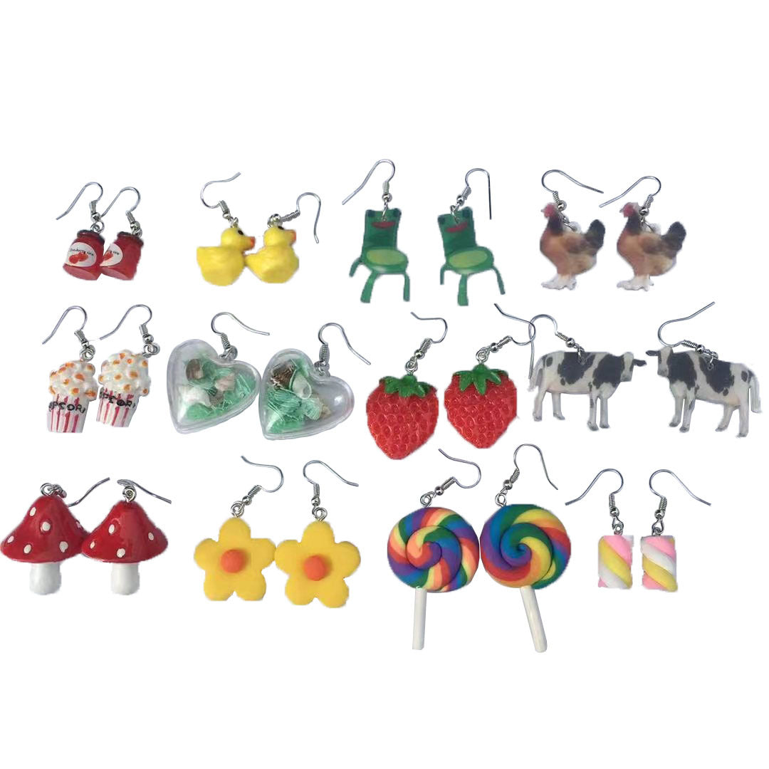 Eccentric Personality Fun Combination Cartoon Small Earrings
