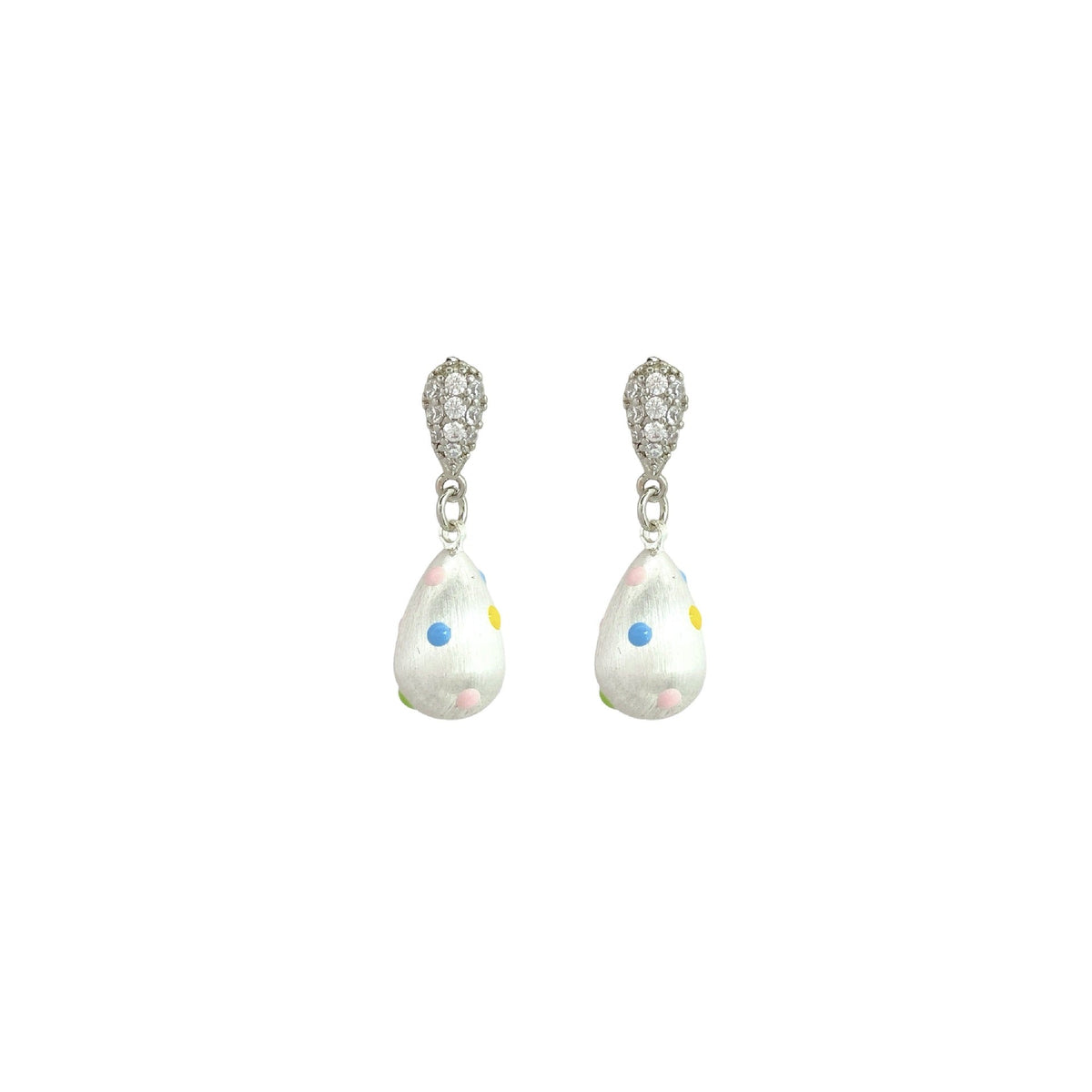 Design Unique Brushed Water Drop Color Dots Light Luxury Earrings