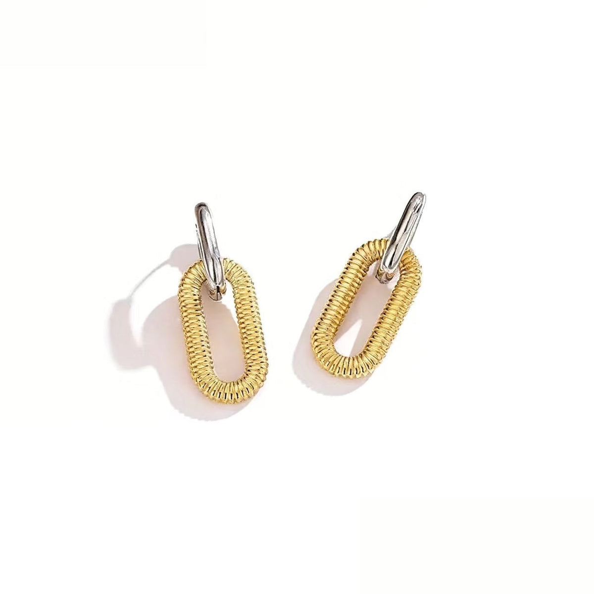 Detachable Color Matching Stainless Steel Chain Thread Fashion Simple Titanium Earrings