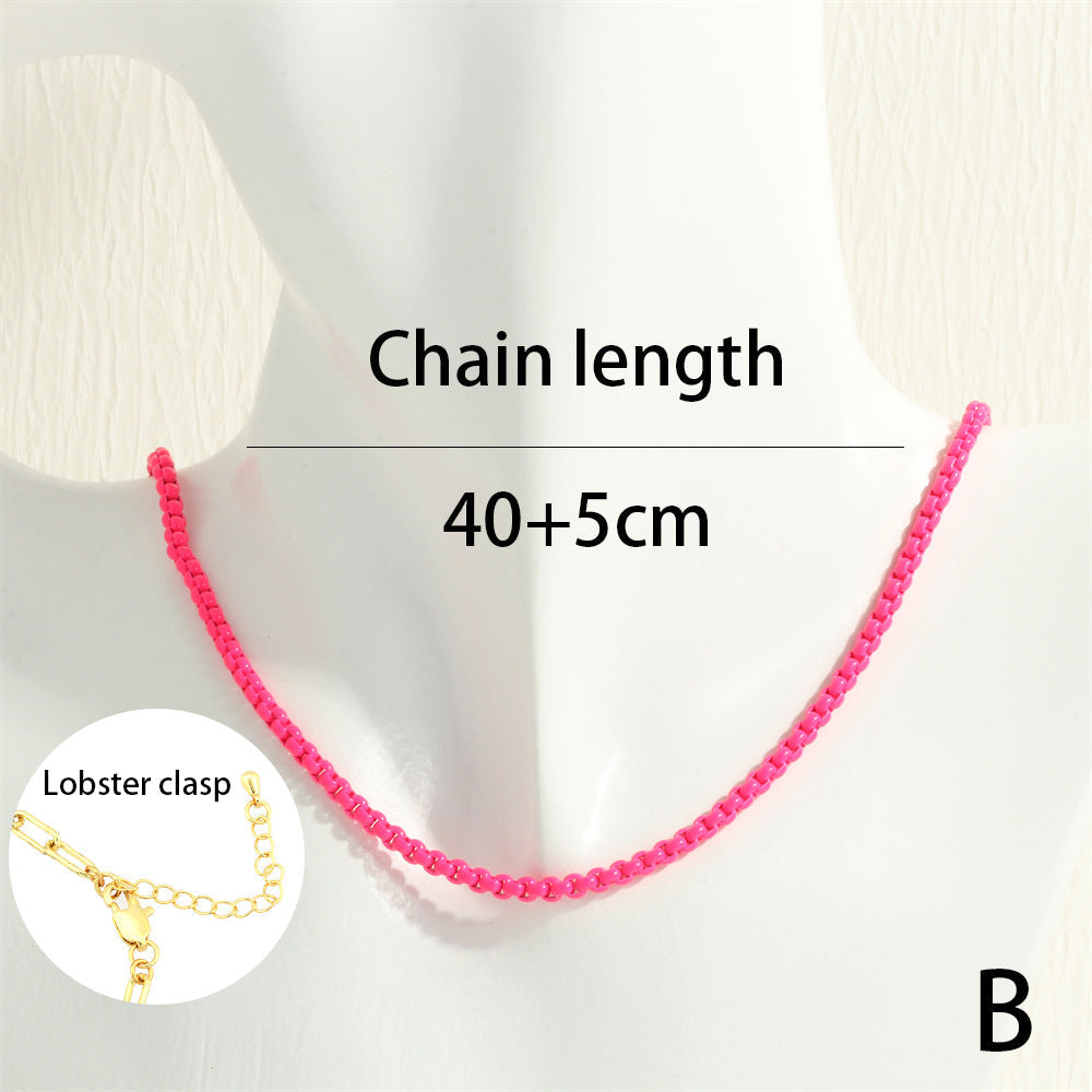 Fashionable Paint Box Chain Summer Bohemian Jewelry Set