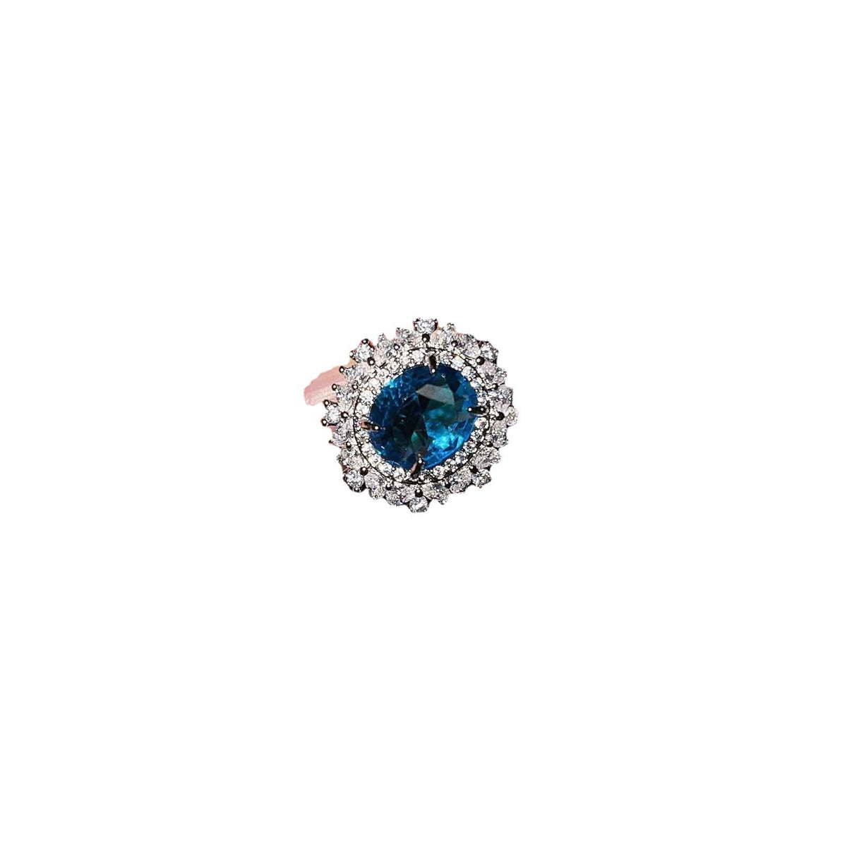 Luxury Colored Gems Inlaid Navy Blue Rings