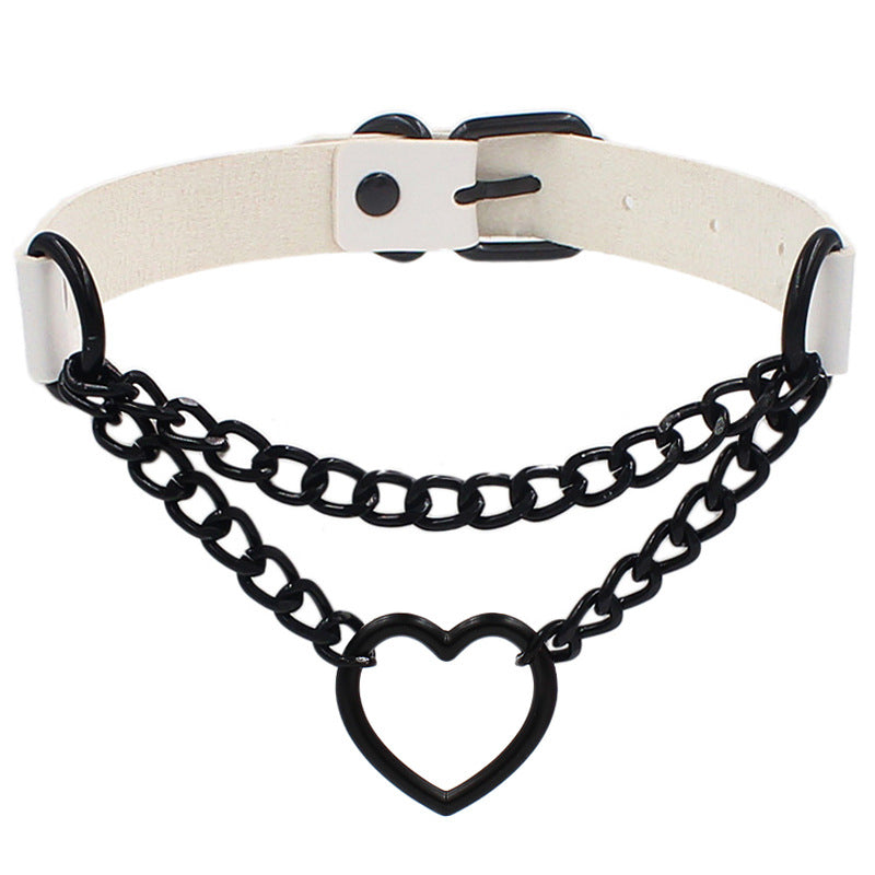 Neckband Fashion Leather Love Heart Collar Necklaces