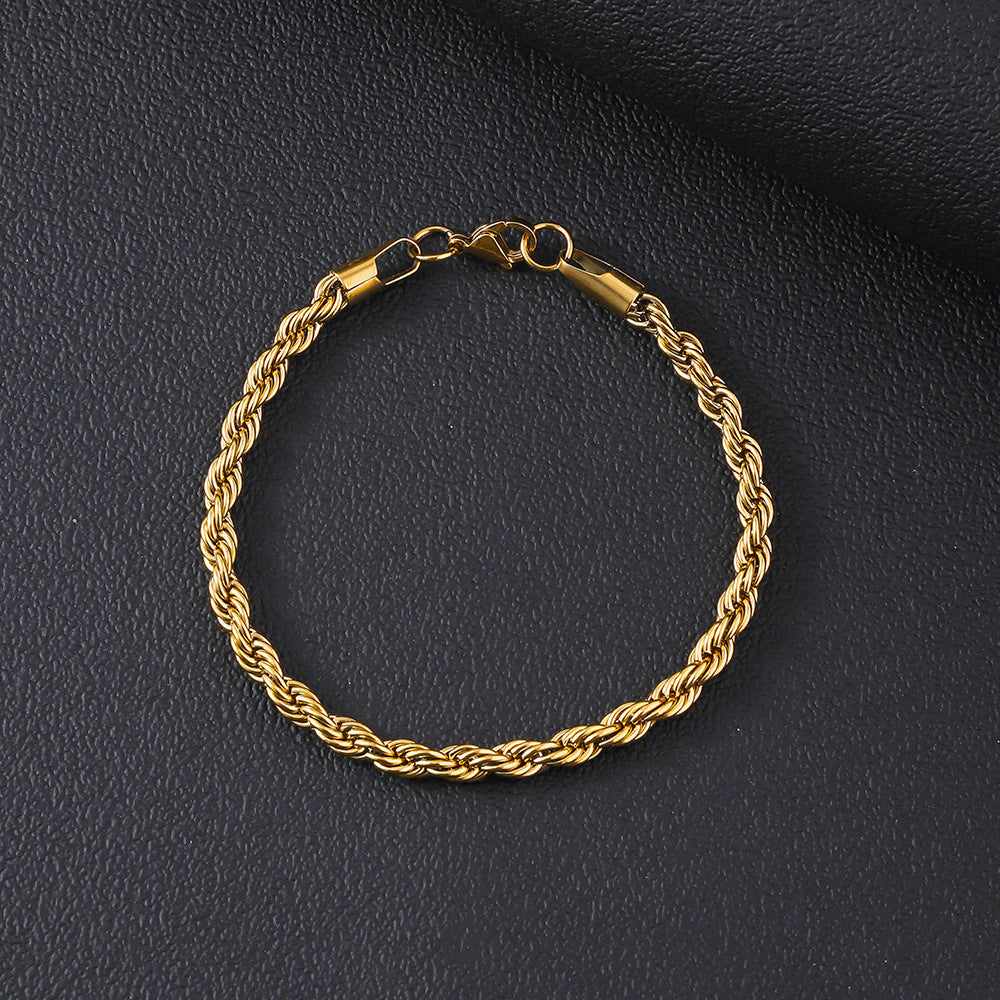 Stainless Steel Chain Cuban Fashion Trendy Cool Handsome Titanium Bracelet