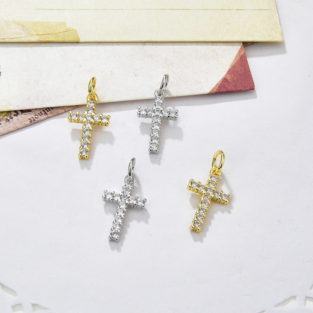 Women's Copper Inlaid Zircon Cross Geometric Full Necklaces
