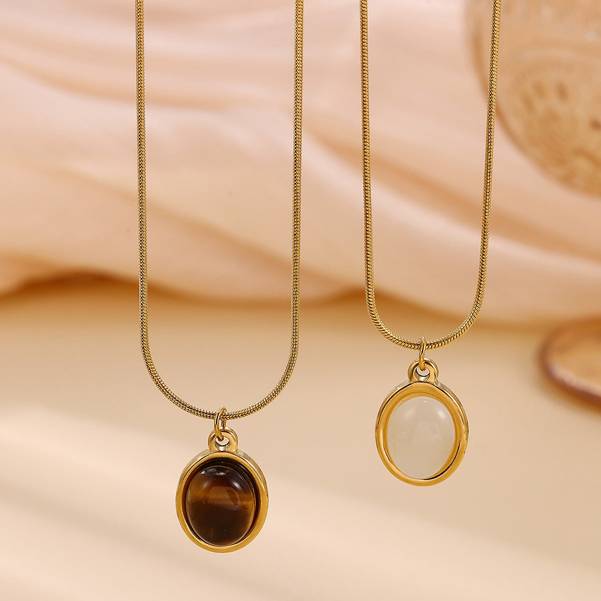 Unique Round Stone Niche Trendy Clavicle Chain Daily Necklace