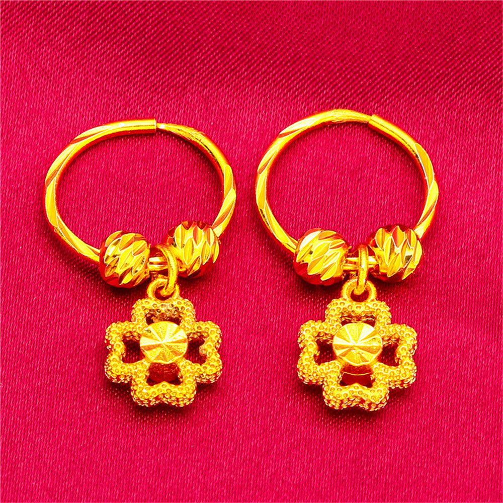 Women's Love Five-pointed Star Crown Water Drop Beads Live Earrings