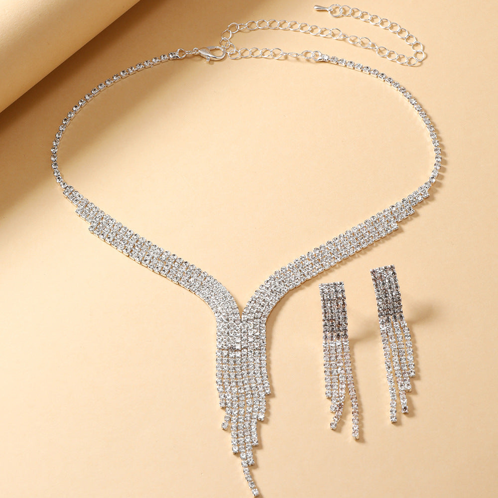 Light Luxury Personality Trendy Claw Chain Rhinestone Tassel Ladies Rings