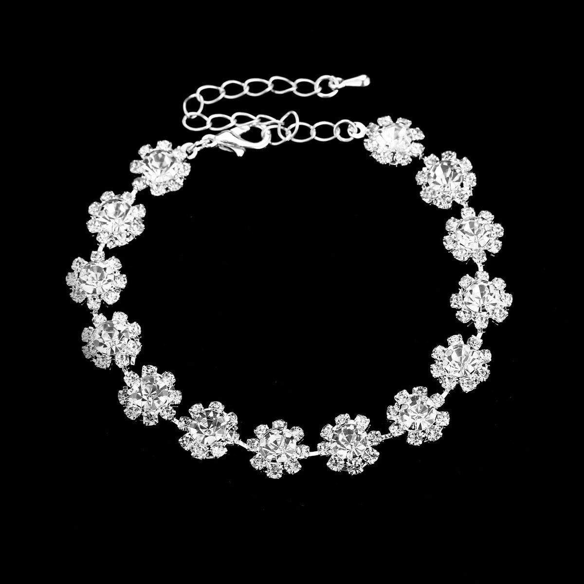 Wedding Double Layer Sunflower Diamond Suite Jewelry Set