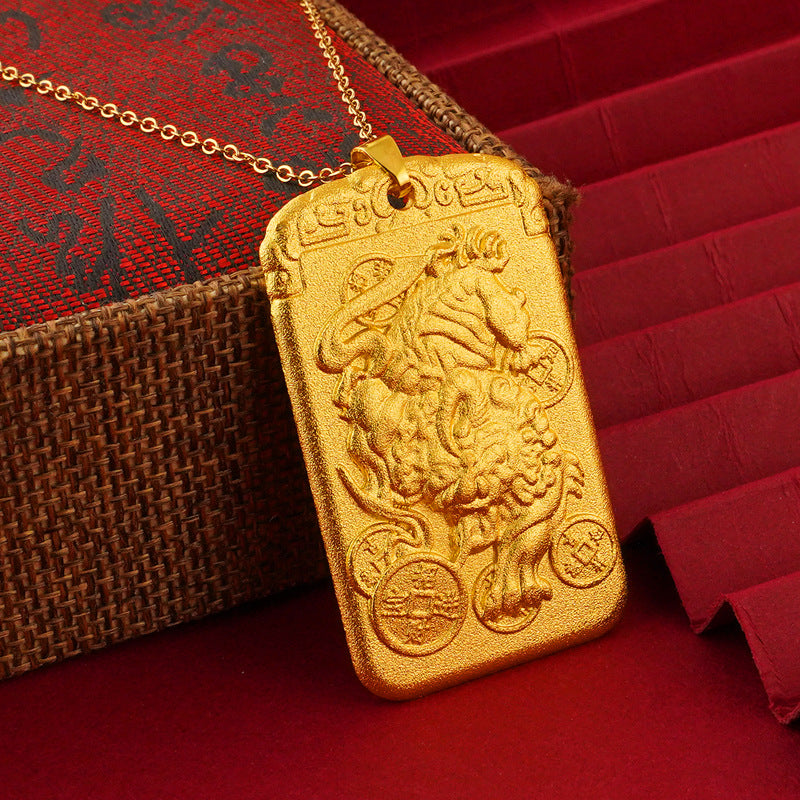 Women's & Men's Lucky National Fashion Ancient Law Heritage Kylin Kirin Tranquility Peace Necklace