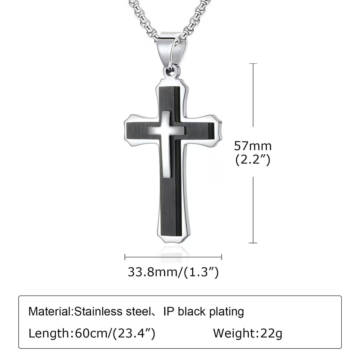 Durable Charming Men's Cross Stainless Steel Pendant