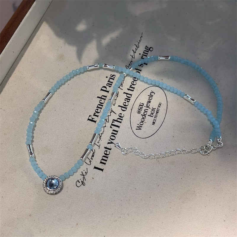 Blue Treasure Light Luxury Minority Elegance Retro Necklaces