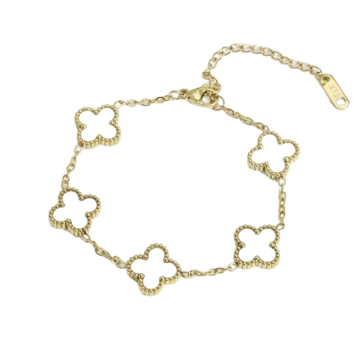 Women's Clover Light Luxury High-grade Gold Coating Double-sided Bracelet