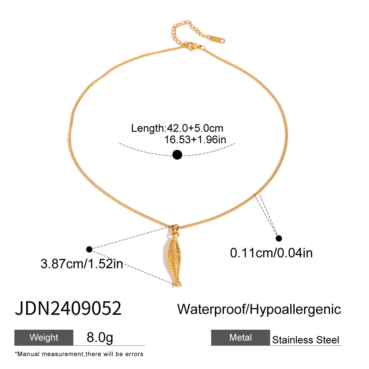 Titanium Steel Fish Light Luxury Minority Clavicle Chain Necklace