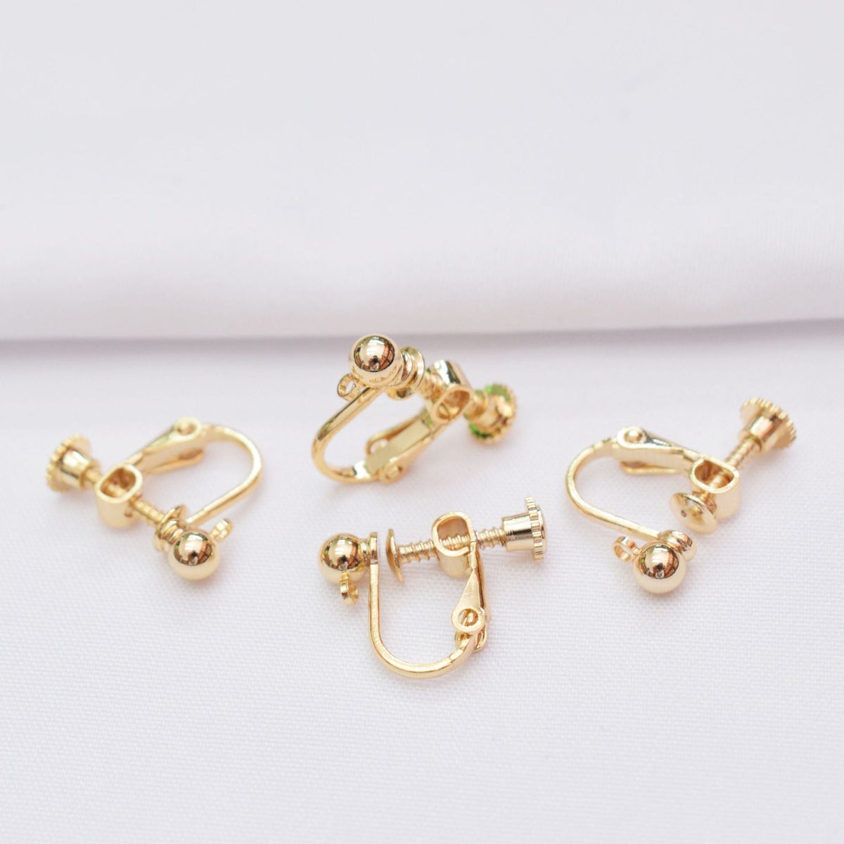 Color Retention Gilded Spiral With Round Beads Rings