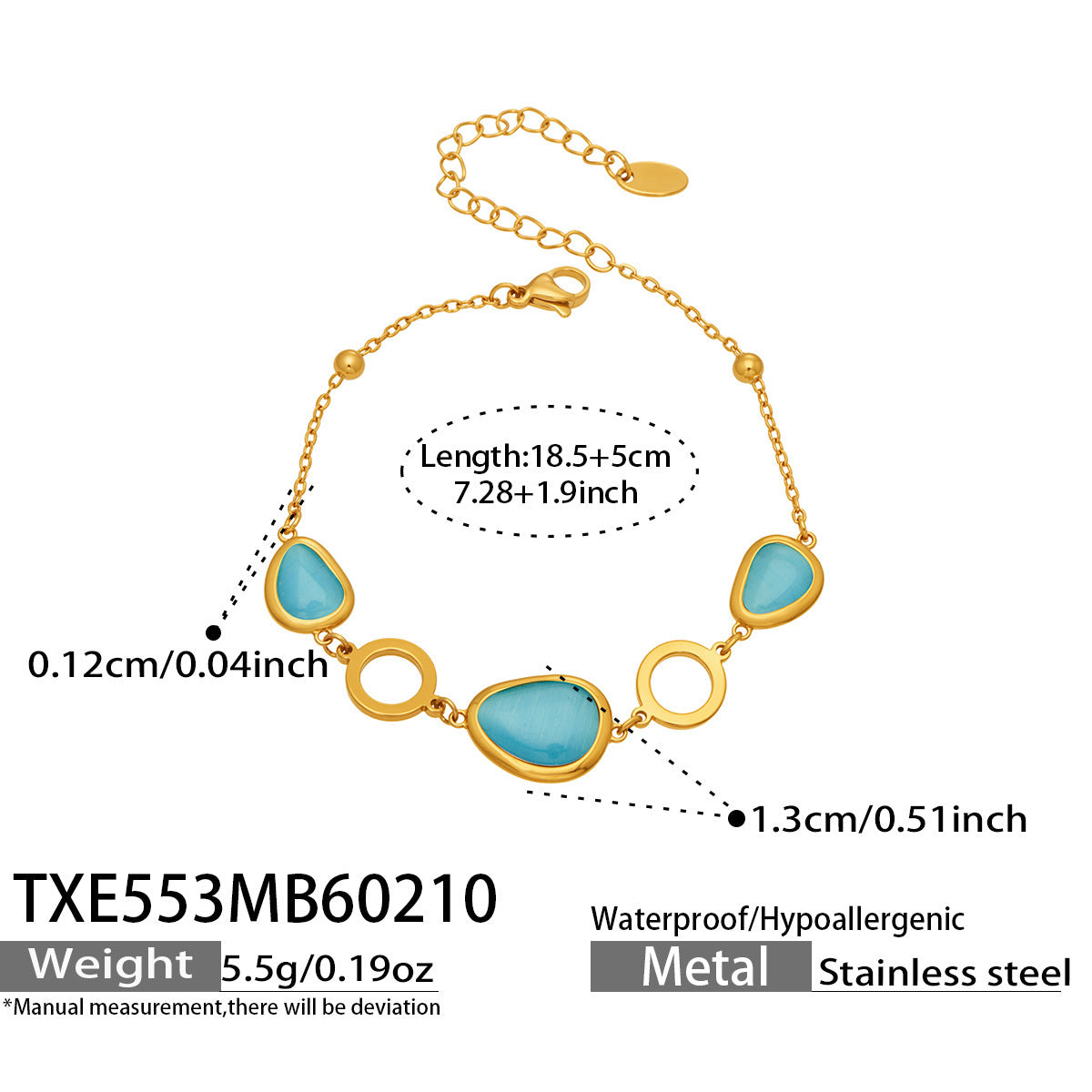 Li Light Luxury Oval Opal Stainless Steel Jewelry Set