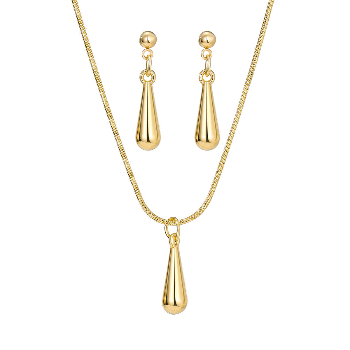Women's Fashion Metal Water Drop Ear Design Exquisite Jewelry Set