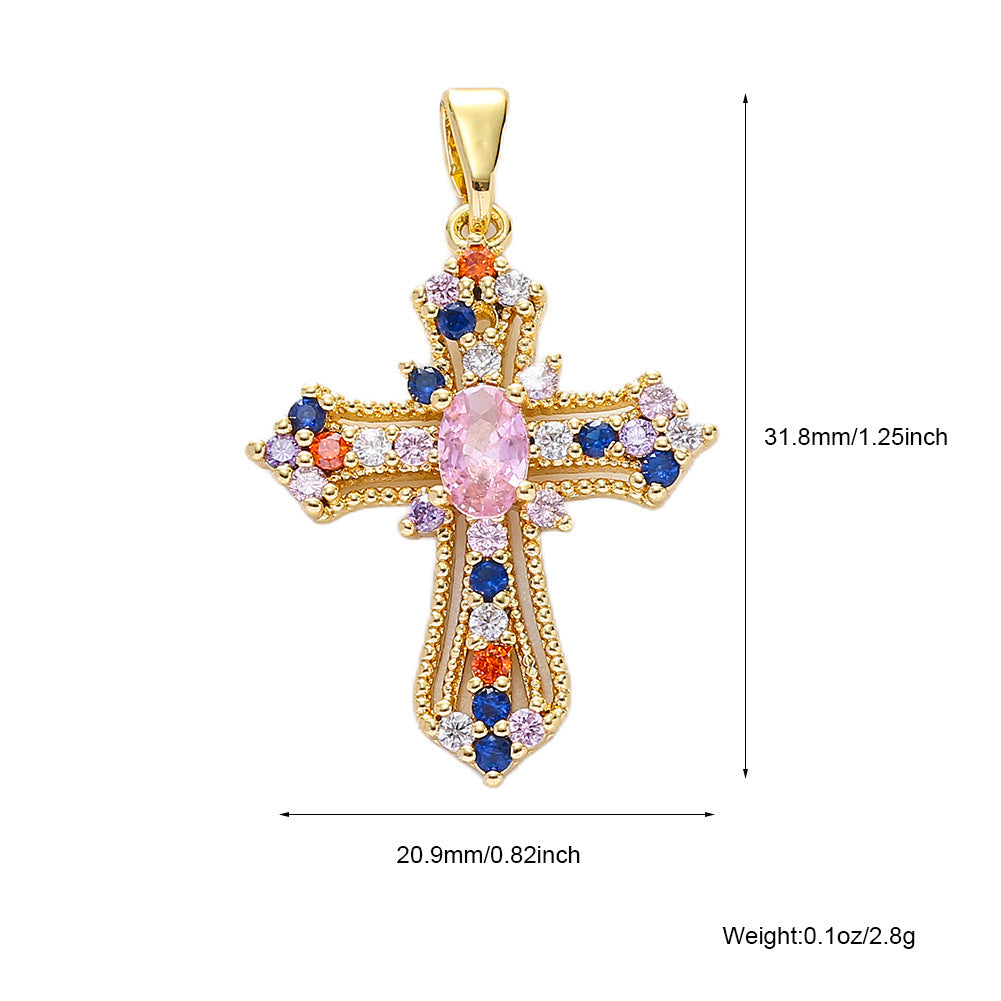 Retaining Micro Inlaid Zircon Clavicle Chain Pendants