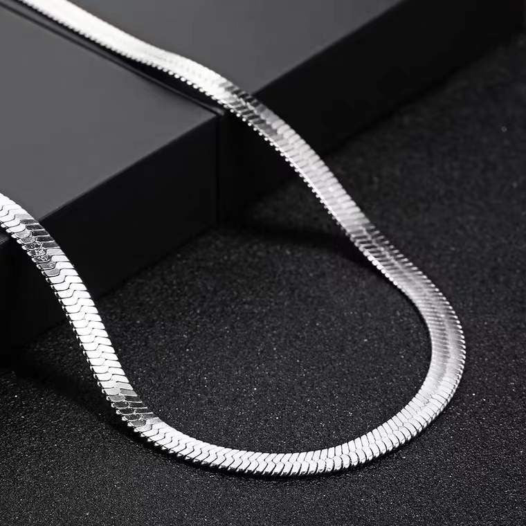 Blades Flat Snake Chain Hip Hop Style Piece Thin Encrypted Necklaces