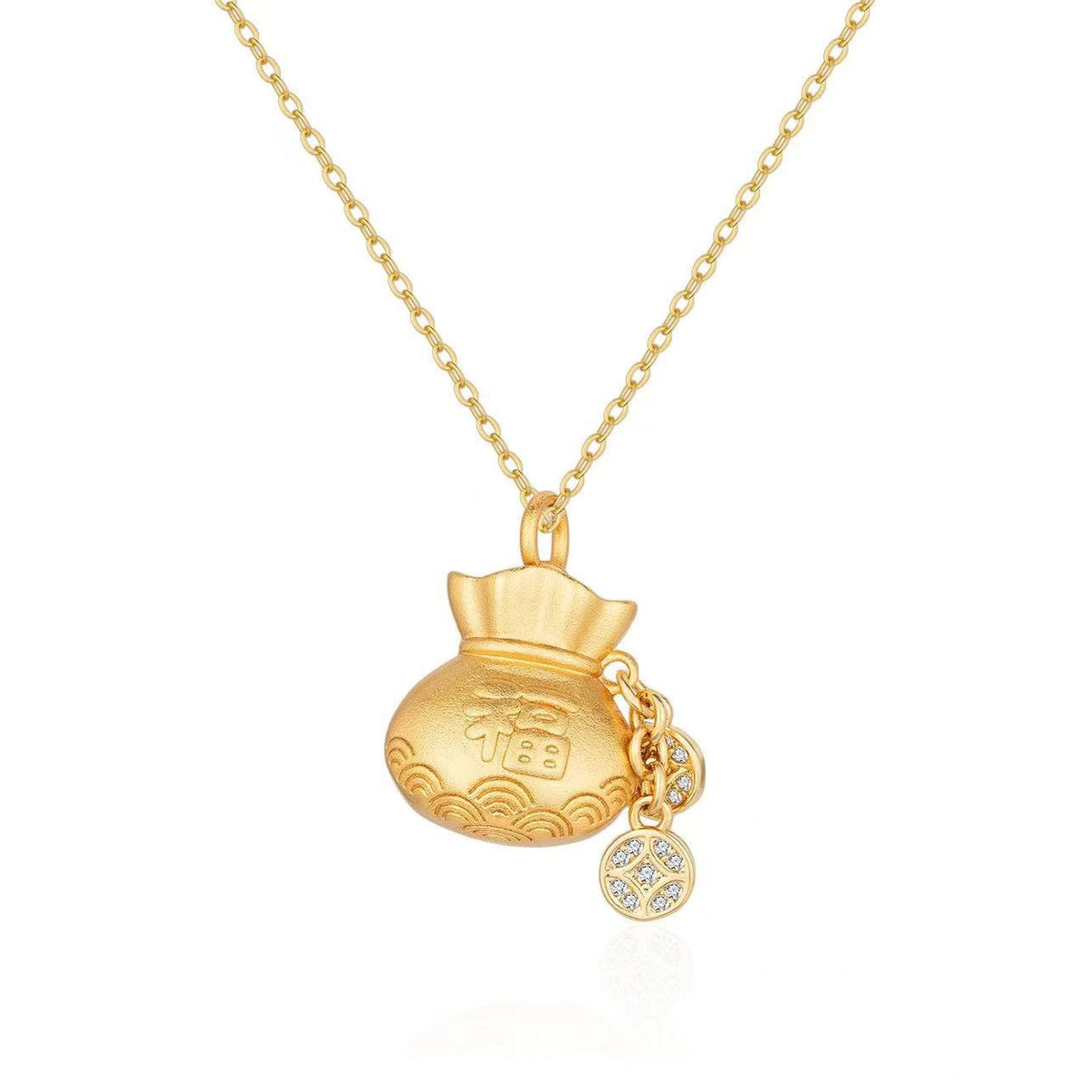 Lucky Bag Fashion Minority Design Micro Inlaid Zircon Beads Clavicle Necklace