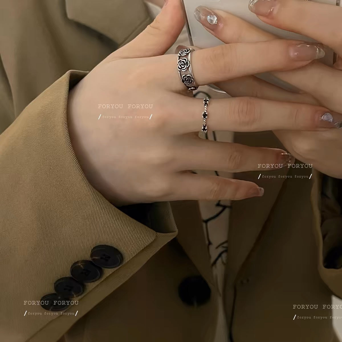 Rose Female Style Niche Design Open Rings