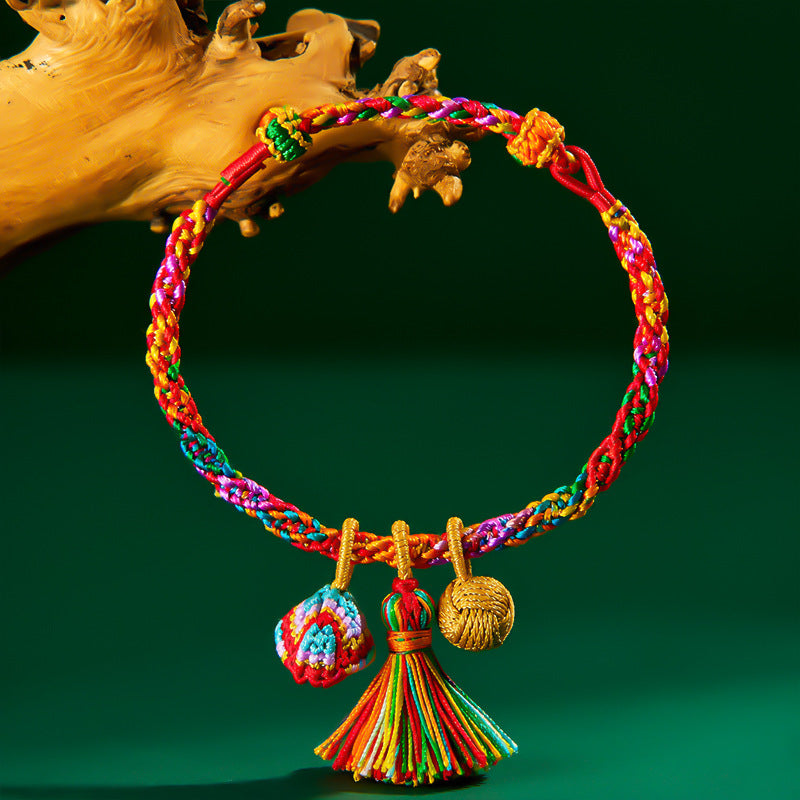 Dragon Boat Festival Colorful Rope Carrying Strap Handmade Braided Adult Bracelet