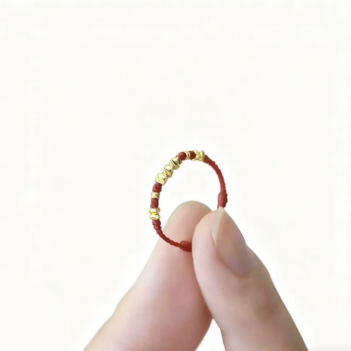 Alloy Fabric Year-old Gold Red Rope Original Hand-woven Money Drawing Rings