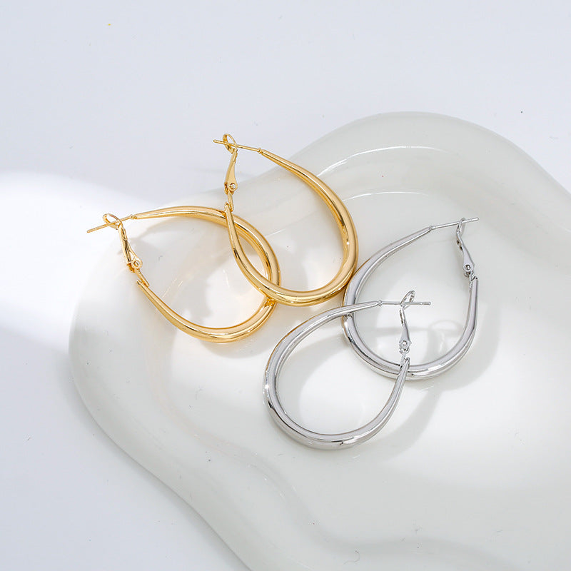 Geometric Trend Oval Ear Fashion Simple Half Summer Personalized Cold Rings