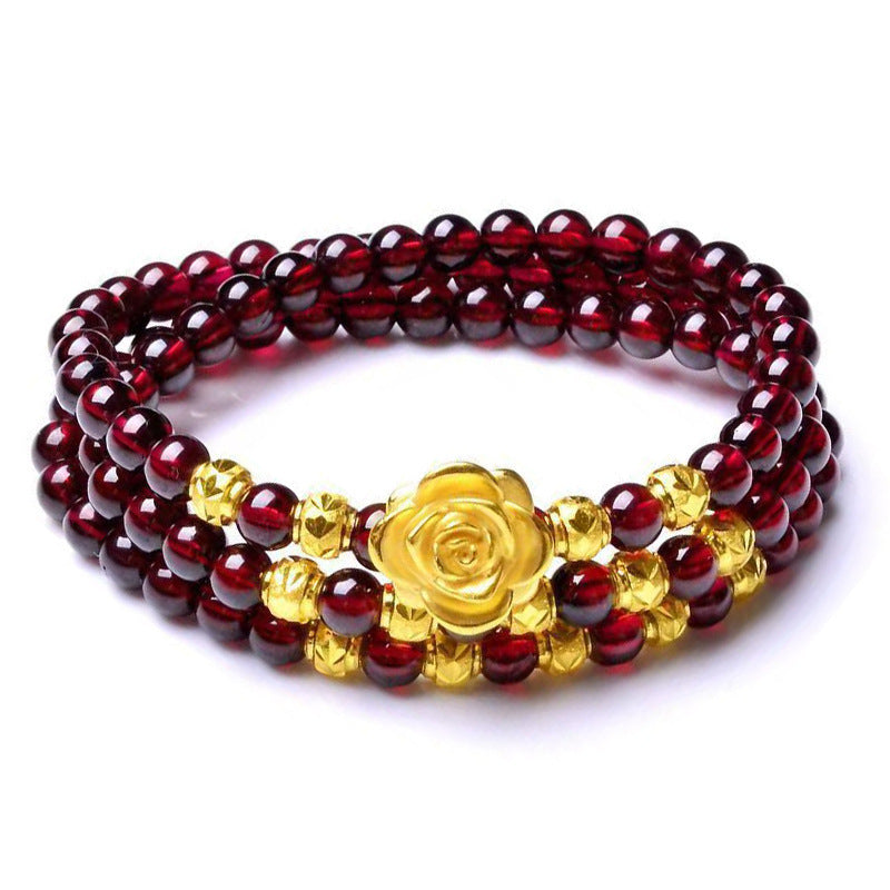 Imitation Garnet Fashion Trend Stylish Graceful Simple Gift Bracelet