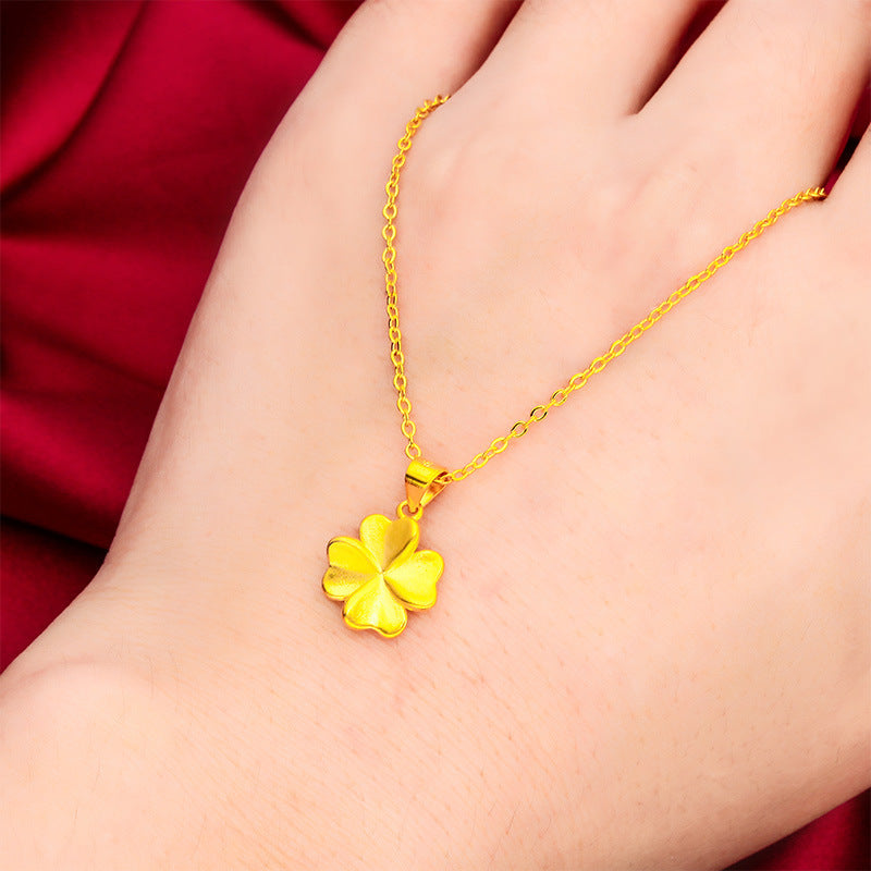 Women's Leaf Vietnam Placer Gold Frosted Fashion Pendants