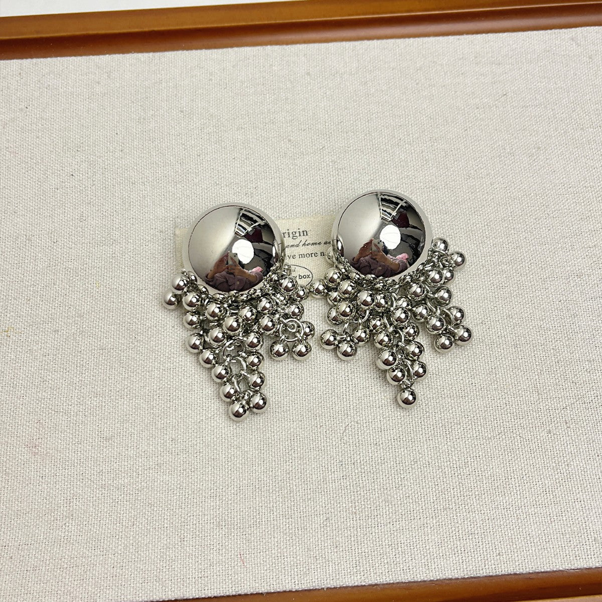 Sense Metal Ball Tassel Beaded Trendy Earrings