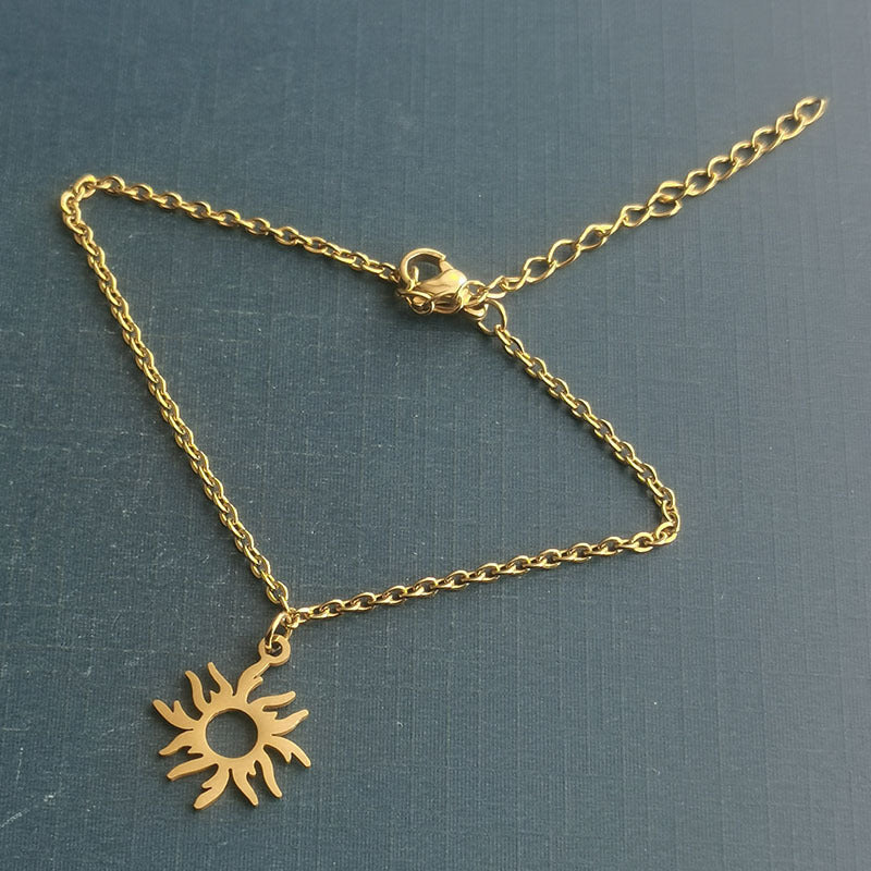 Slouchy Titanium Steel Sunflower Stainless Multicolor Pendant