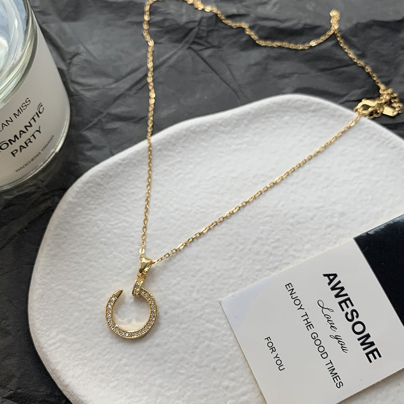 Nail Female Titanium Steel Rose Gold Necklaces