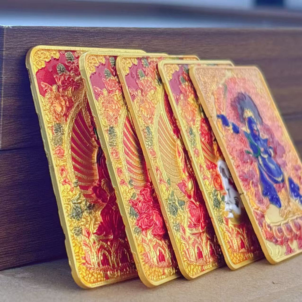 Tibetan Three-dimensional Relief Five Master Eight Guards Painting Pendants