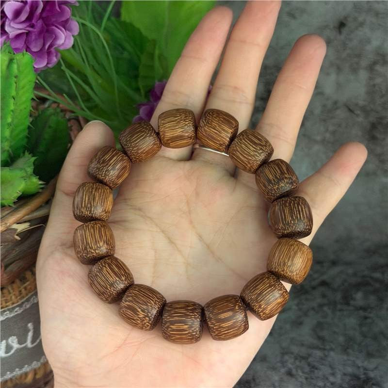Women's & Men's Natural Nan Agilawood Round Beads Buddha Bracelet