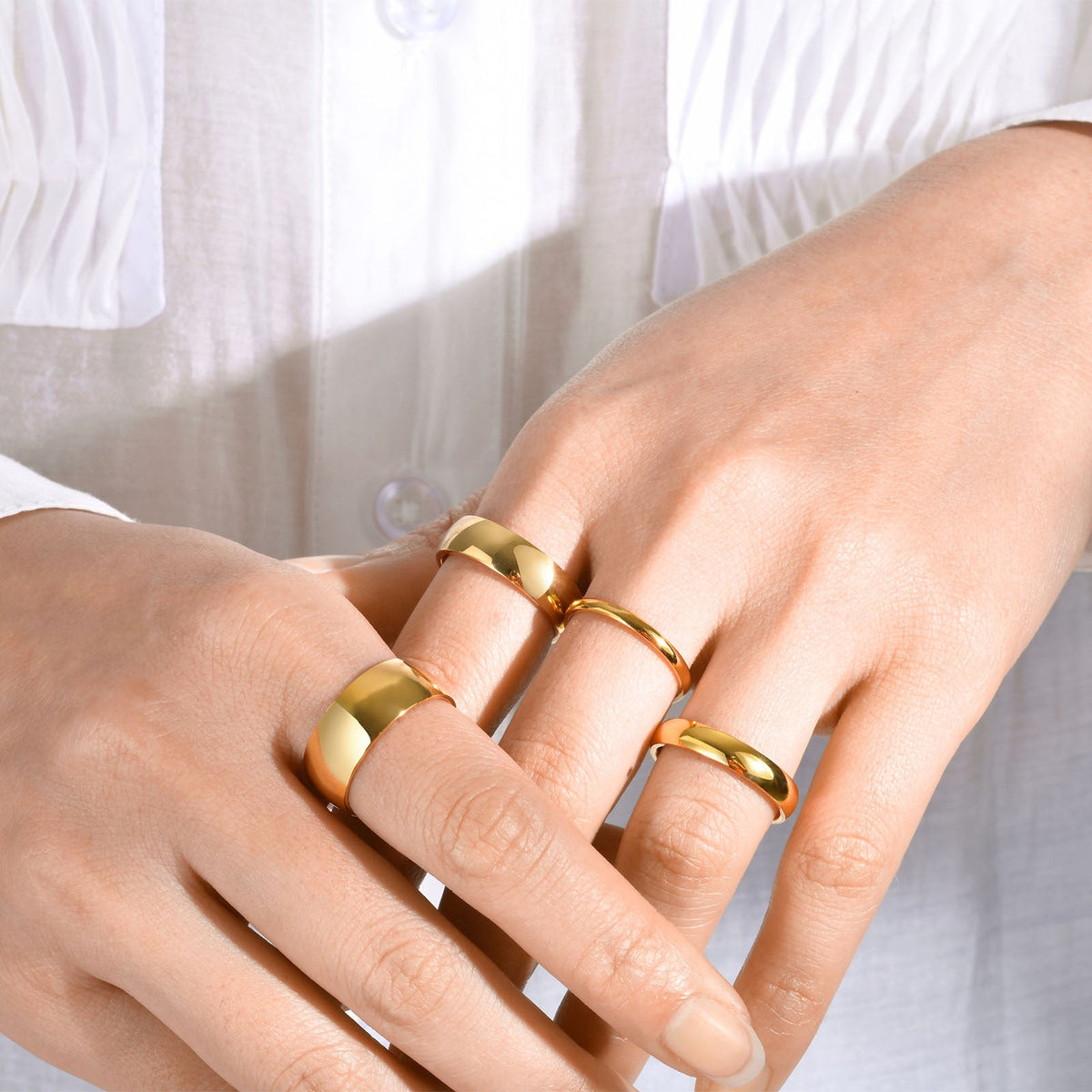 Titanium Steel Stainless Scenery Surface Simple Rings