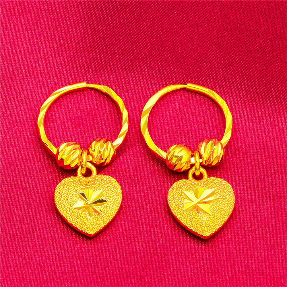 Women's Love Five-pointed Star Crown Water Drop Beads Live Earrings