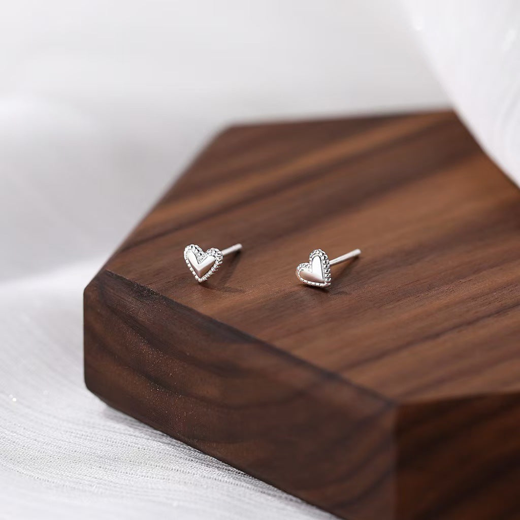 High-grade Bow Small Sier-plated Geometric Korean Earrings