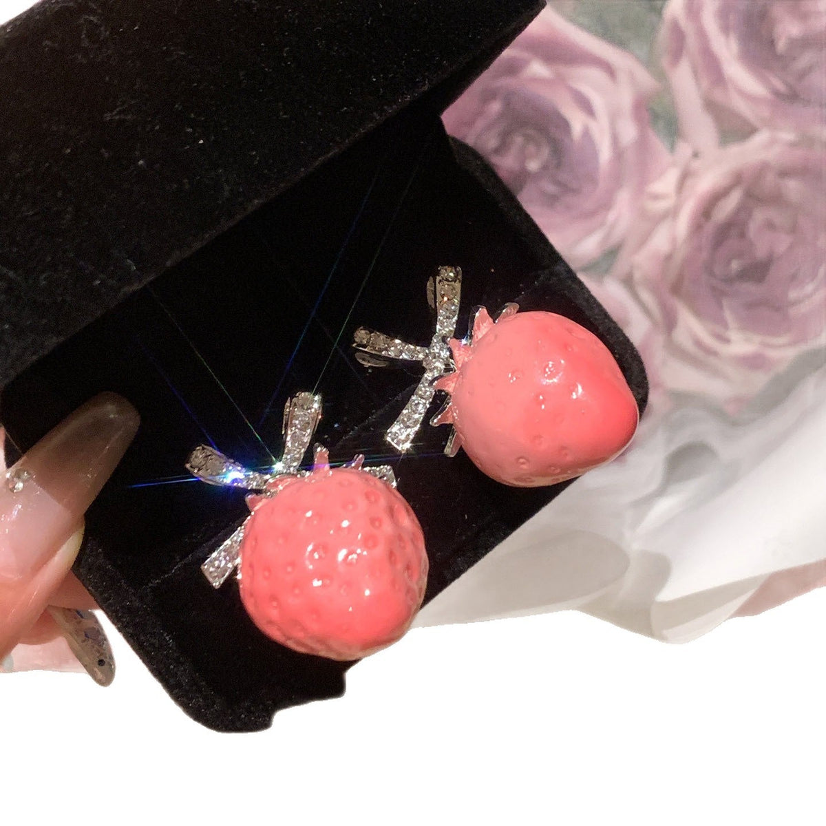 Design Bow Pink Female Cute Sweet Earrings