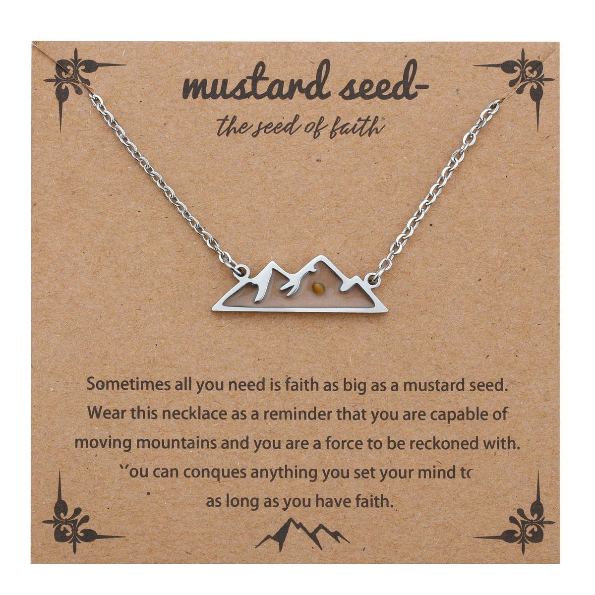 Women's & Men's Stainless Steel Mustard Seed Fashion Female Niche Vegetable Necklace
